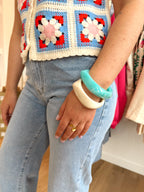 Top crochet Bleu