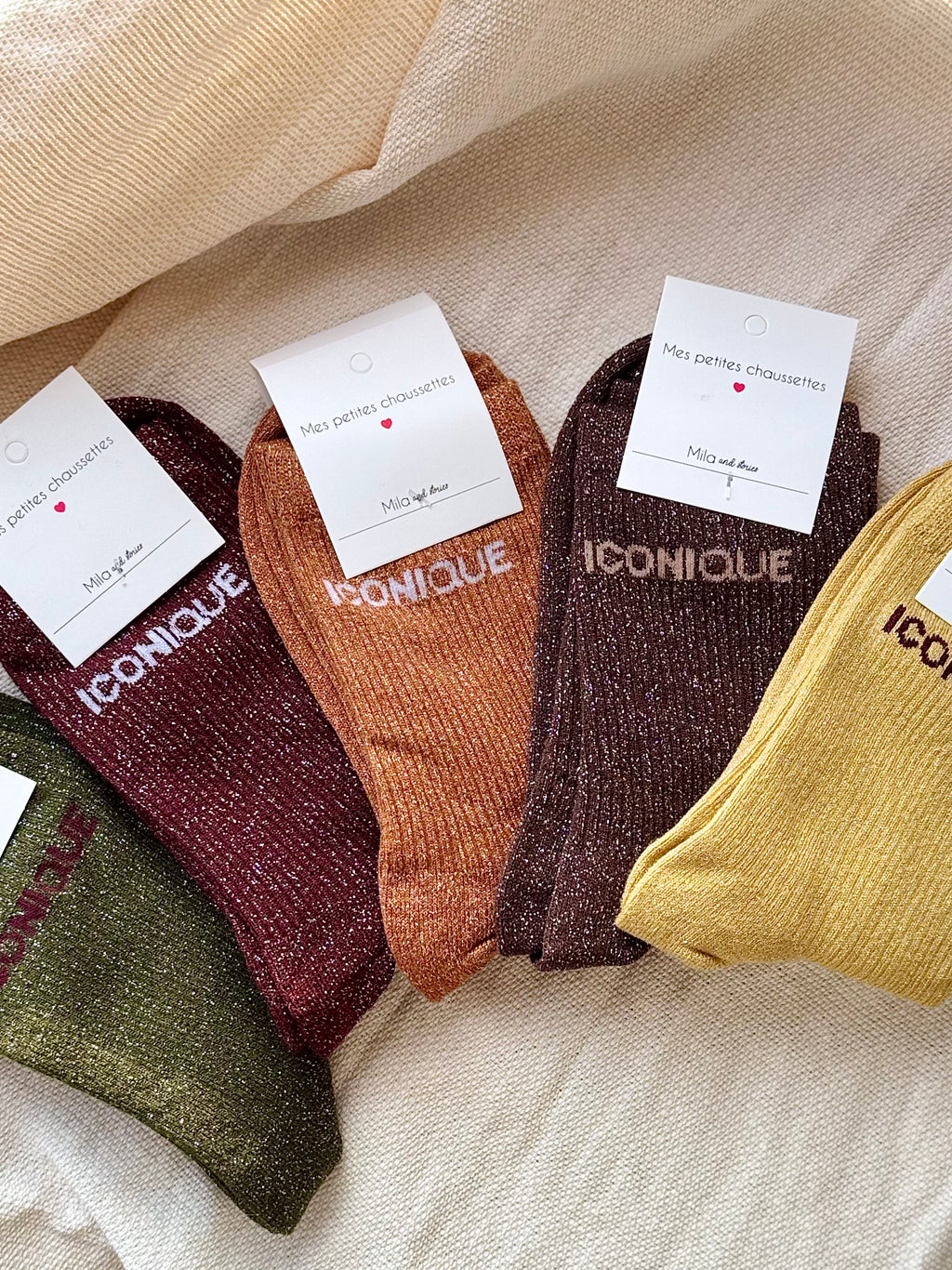 chaussettes iconiques paillettes