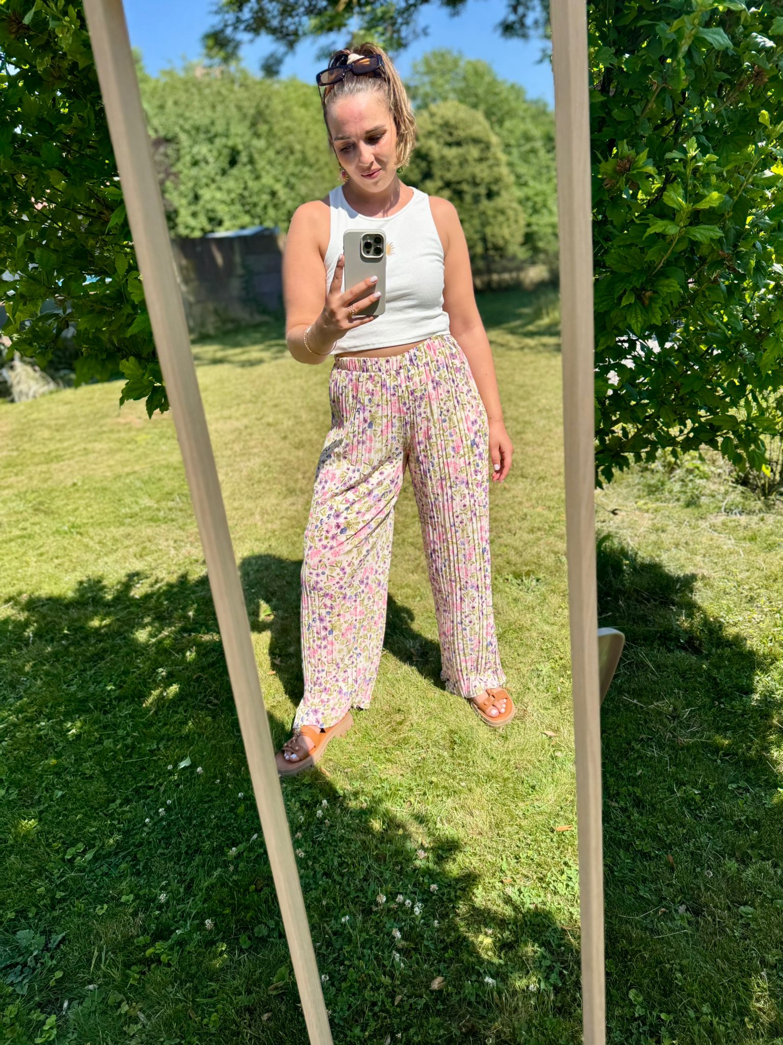 Pantalon à fleur