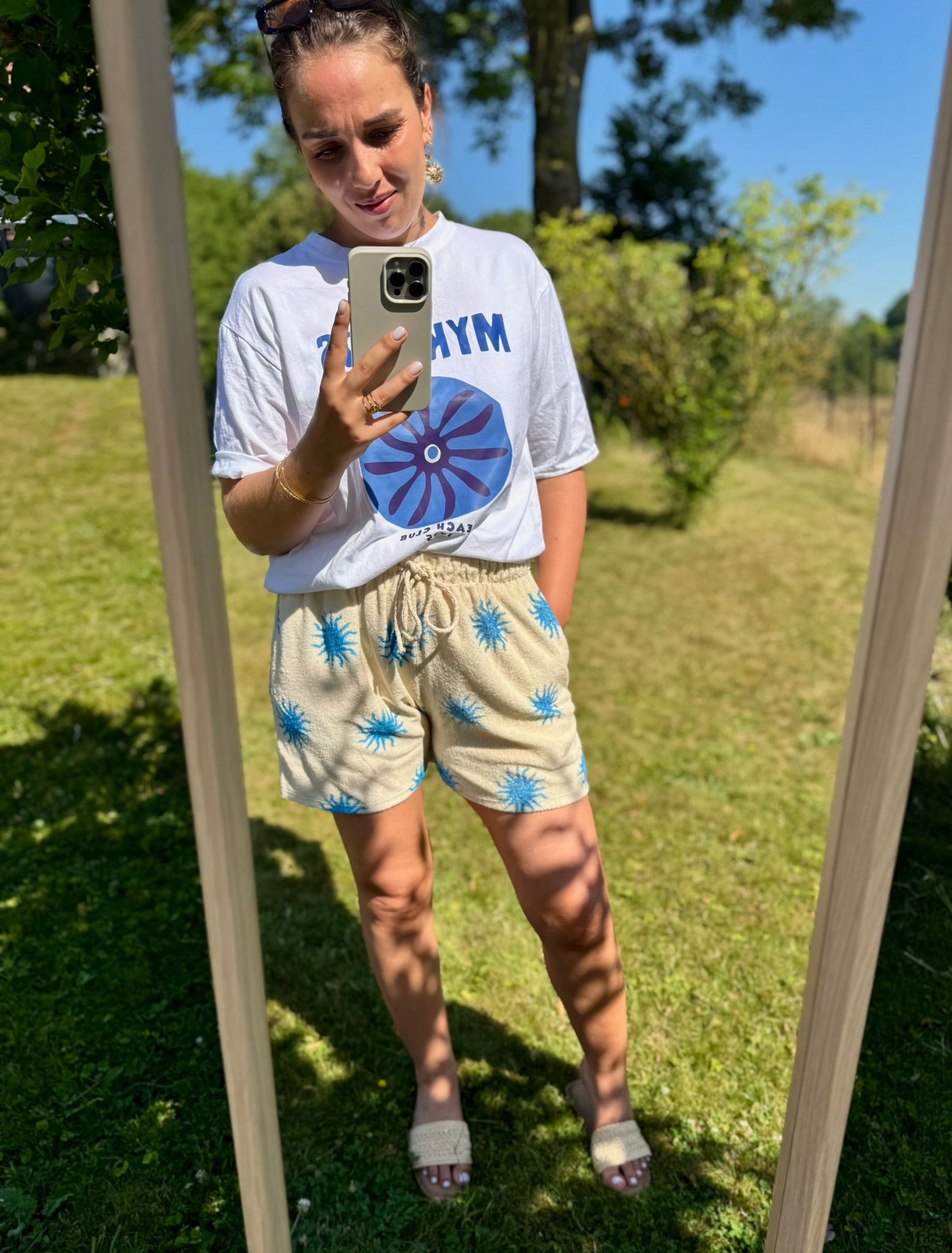 Short éponge bleu