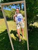Short éponge à soleil bleu