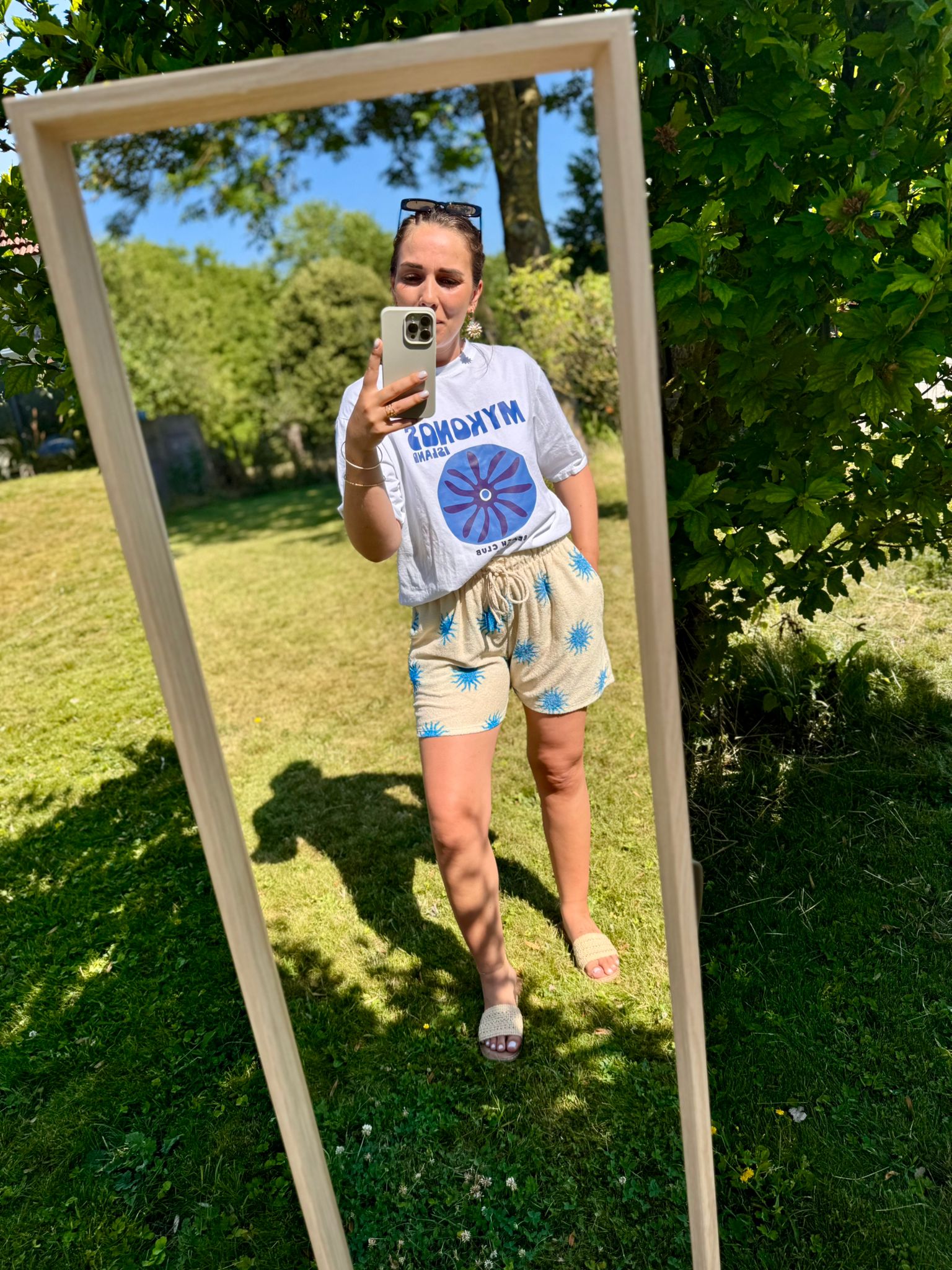 Short éponge à soleil bleu