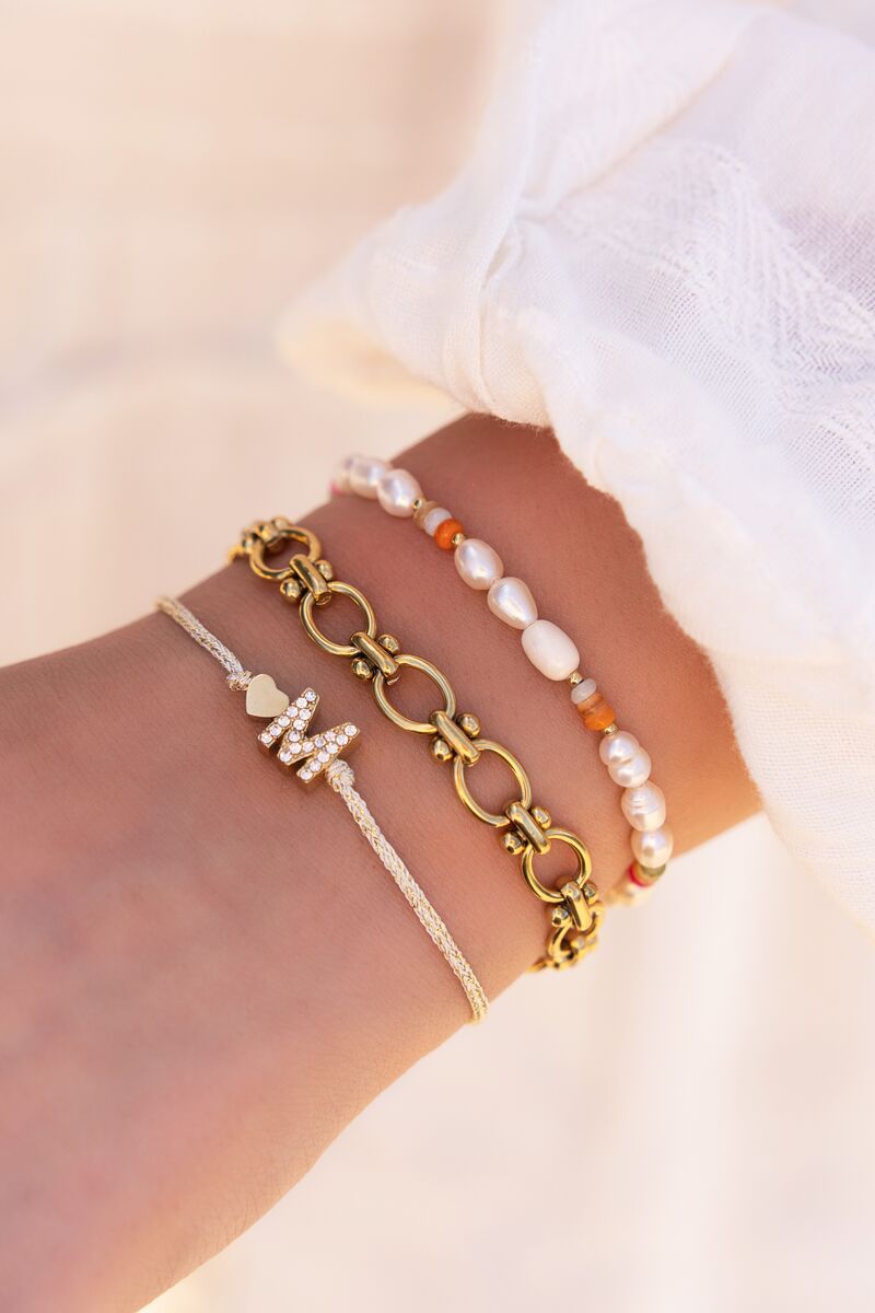 Bracelet cordon avec initial