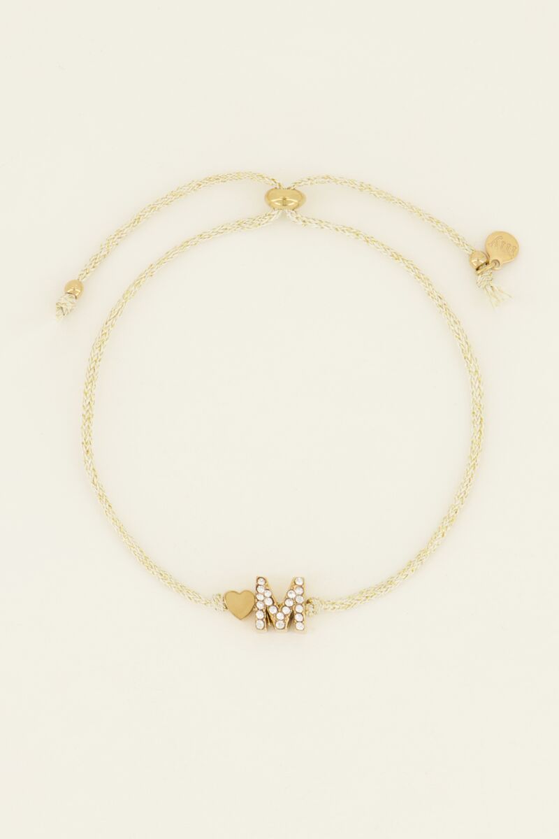 Bracelet cordon avec initial