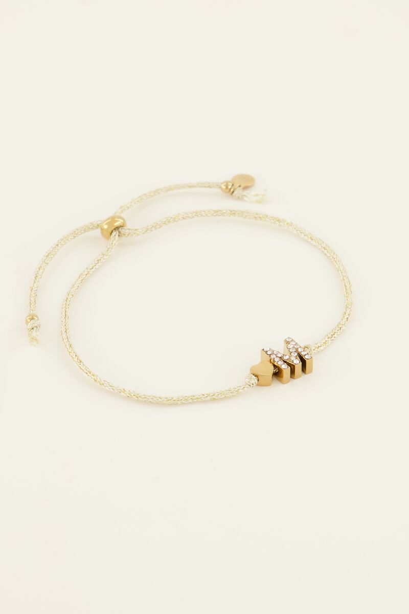 Bracelet cordon avec initial