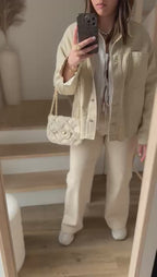 jeans wide leg beige