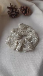 chouchou sequin beige vidéo