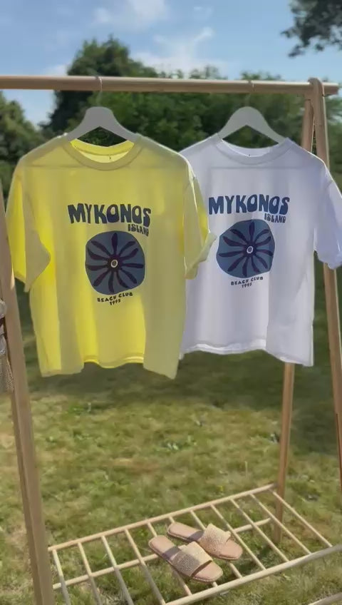 T-shirt mykonos blanc & jaune